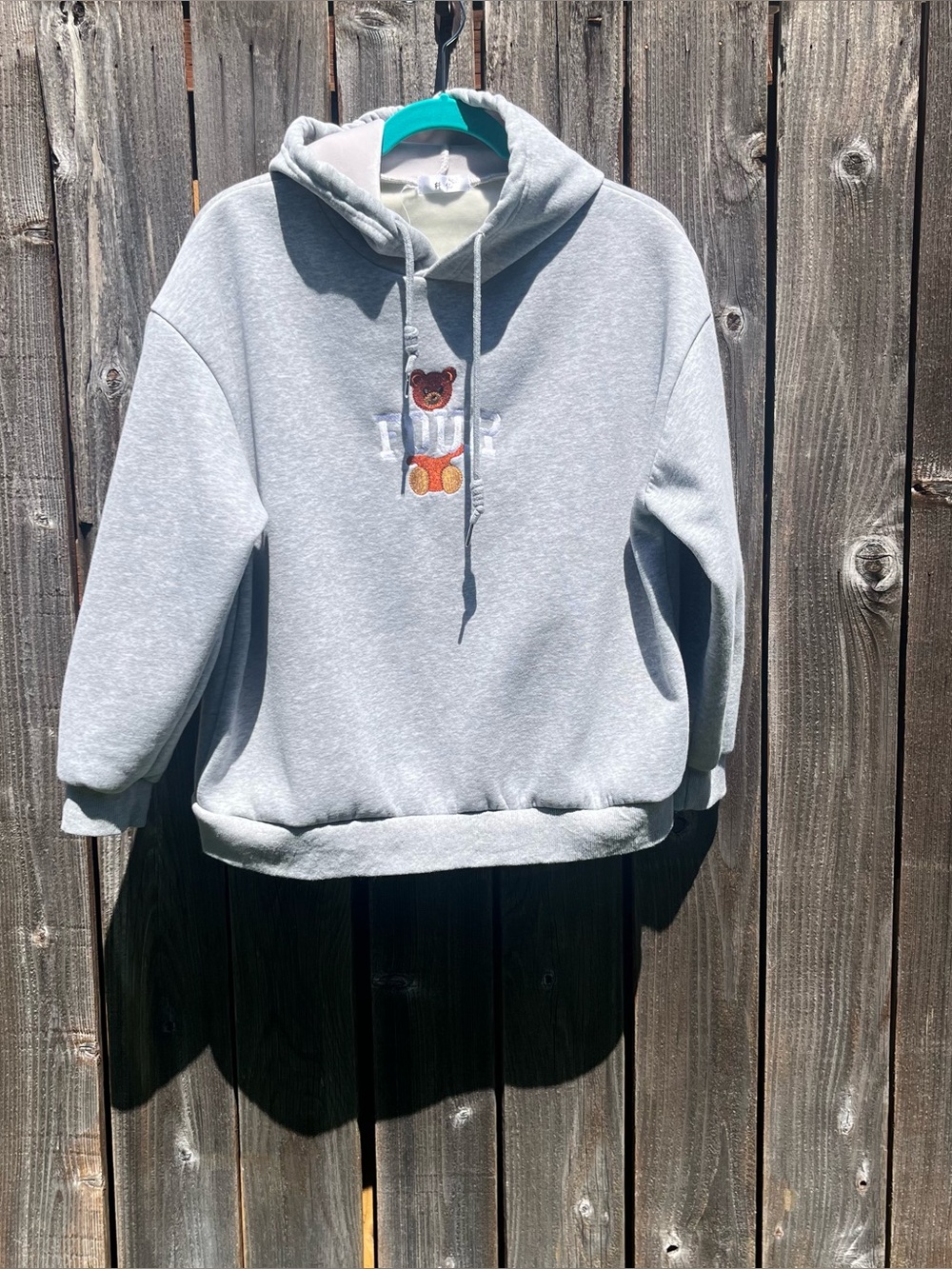 Teddy Four gray hooded sweatshirt size medium